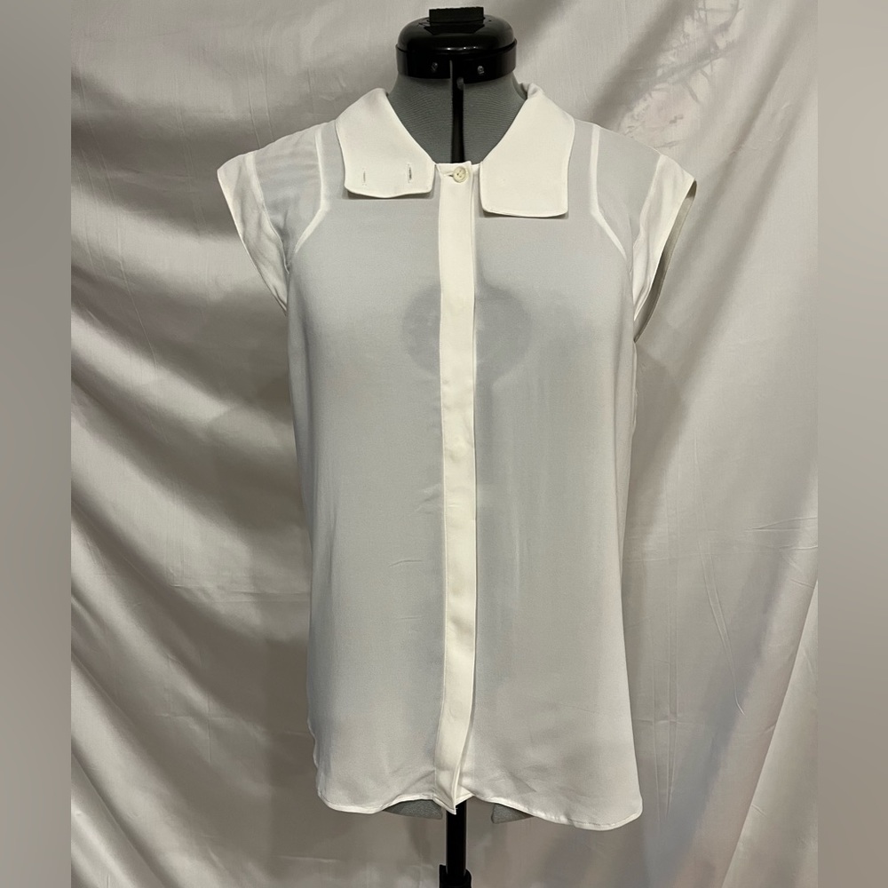 White cap sleeve blouse